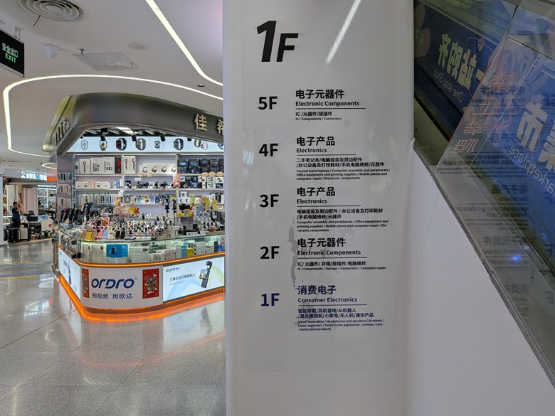 出典私ミシェリーによる撮影. 華強電子世界フェーズ１ フロアマップ.